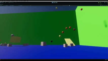 Video of balls moving at different timescales